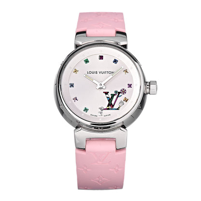Louis Vuitton Stainless Steel Rubber 28mm Tambour Murakami Quartz Watch 1 of 8