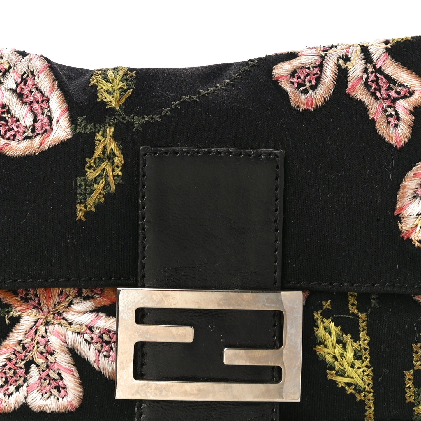 Denim Embroidered Baguette Blue Multicolor