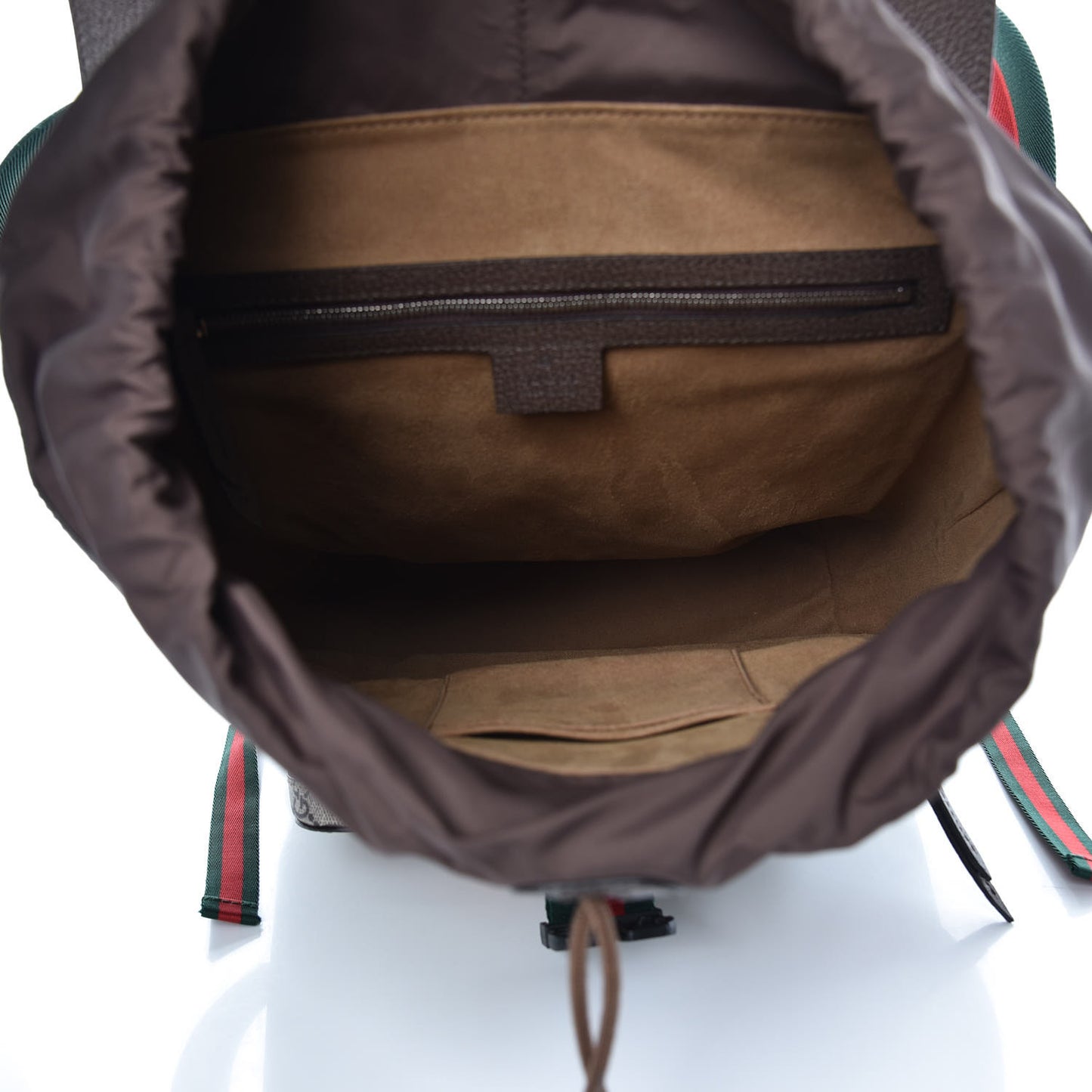 GG Supreme Monogram Tian Web Single Buckle Backpack Beige Multicolor New Acero
