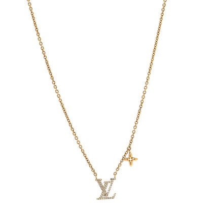 Louis Vuitton Metal Crystal LV Iconic Necklace Gold 1 of 7