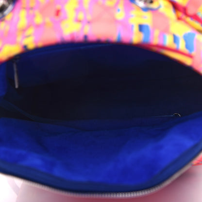 Chanel Foulard Fabric Quilted Printed Backpack Pink 5 of 9