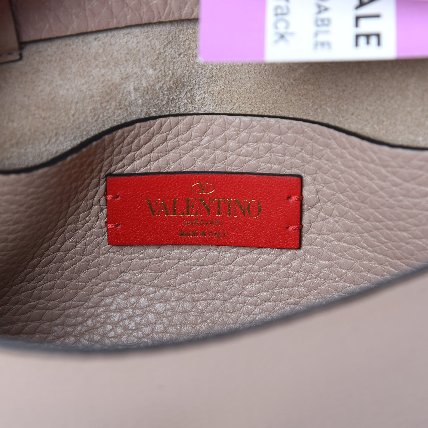 Valentino Garavani Pebbled Calfskin Small Rockstud Overlay Flap Shoulder Bag Poudre 5 of 11