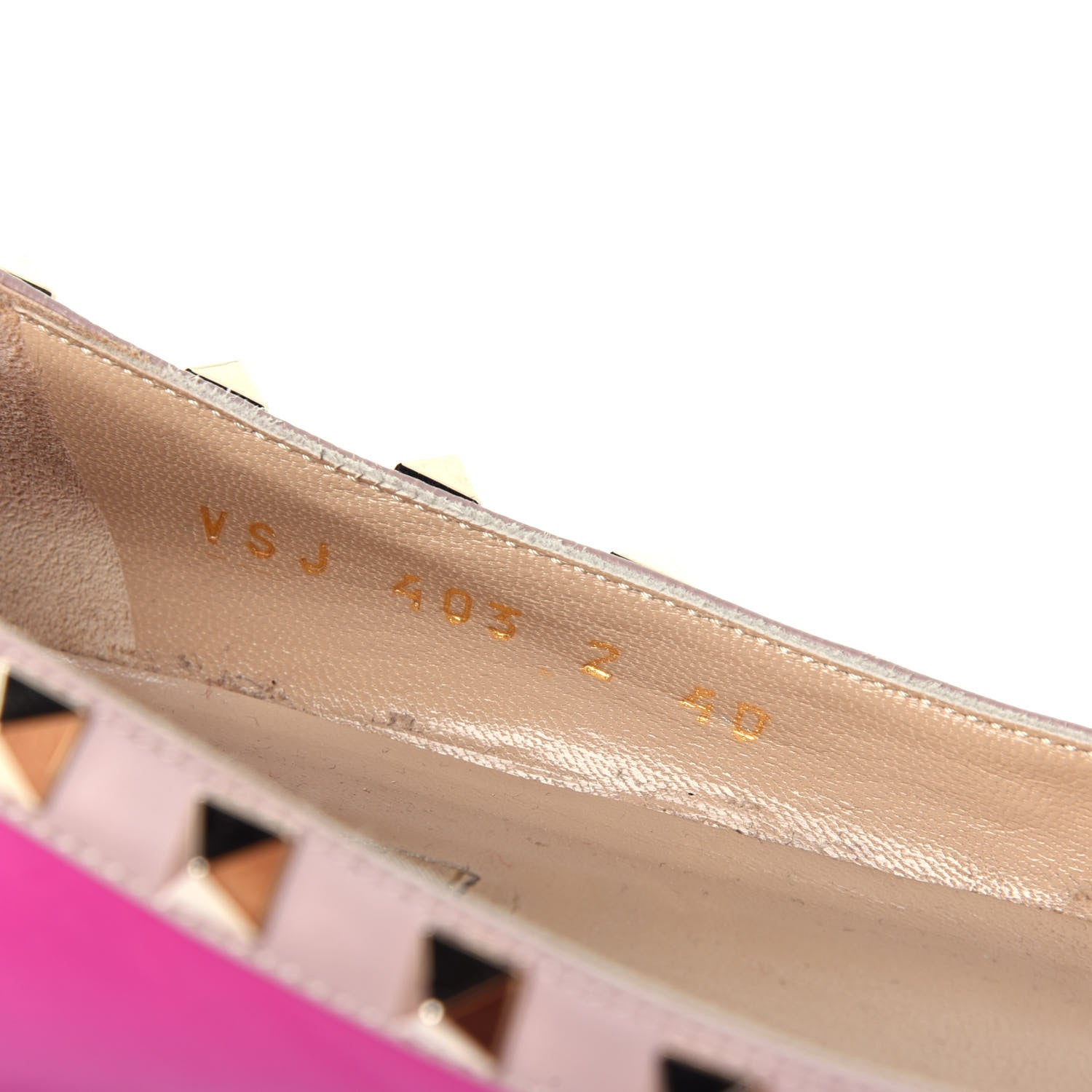 Valentino Garavani Calfskin Nappa Rockstud Ballerina Flats 40 Fuxia Poudre 10 of 13