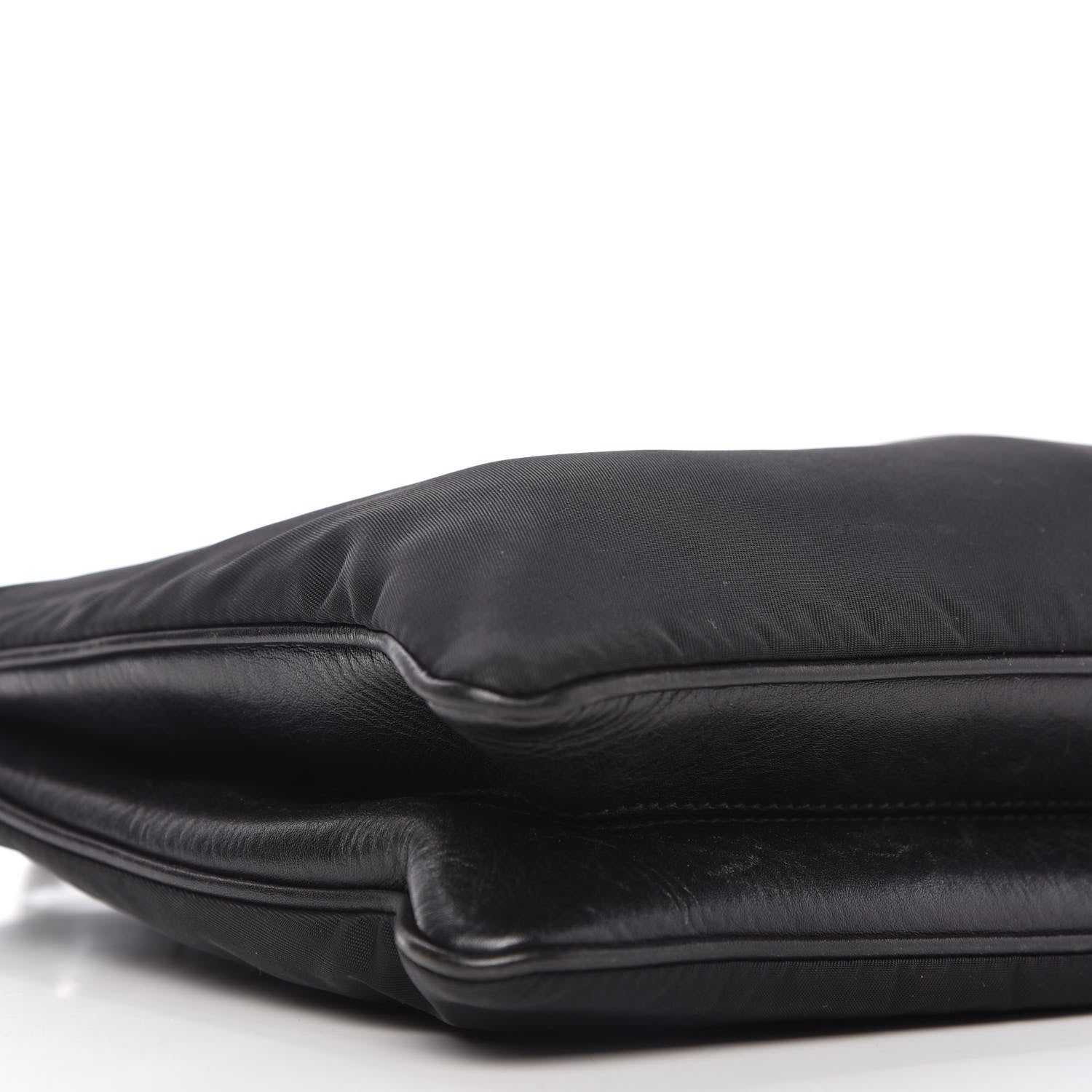 Prada Tessuto Nylon Soft Calf Double Zip Crossbody Bag Black 7 of 11