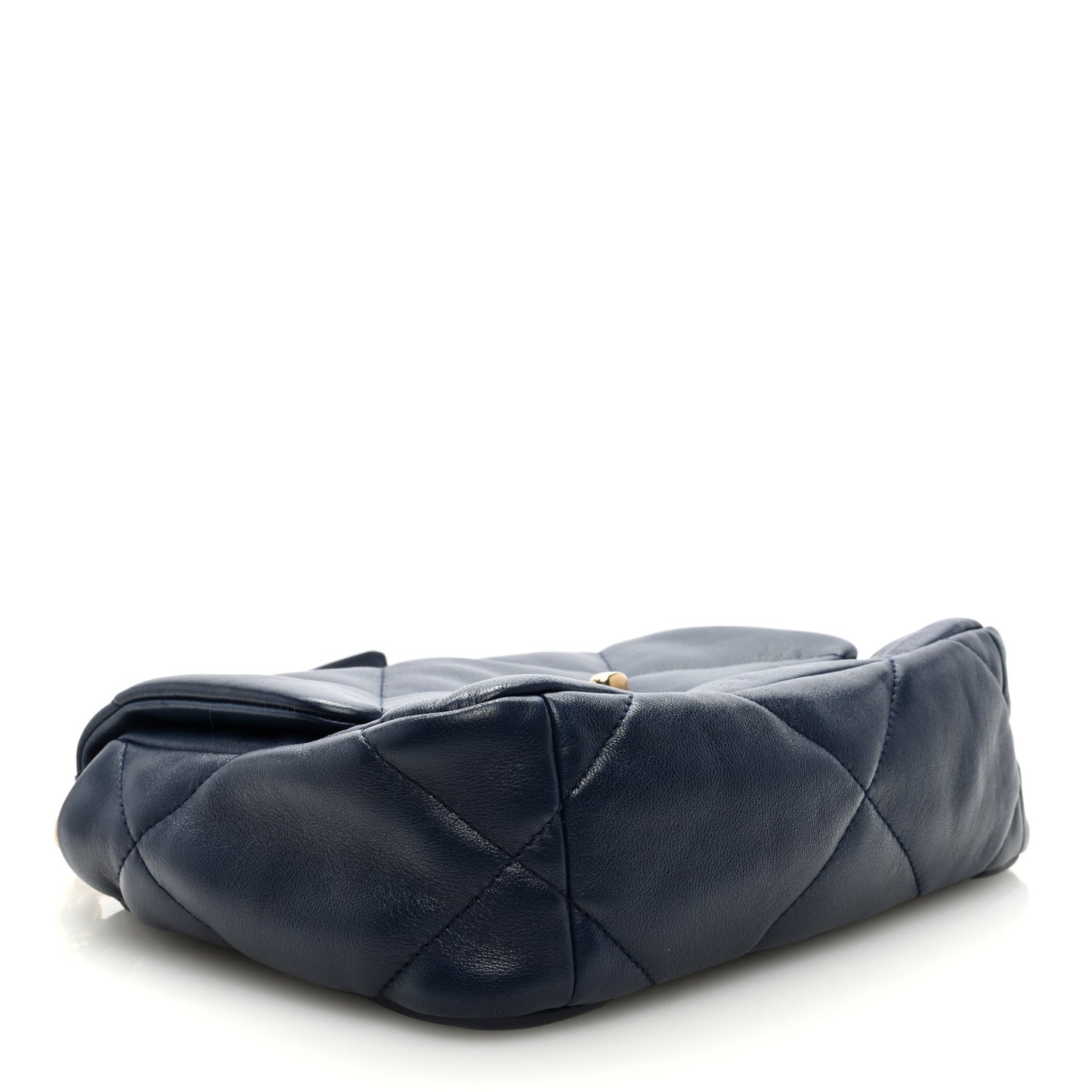 Lambskin Quilted Medium Chanel 19 Flap Navy Blue