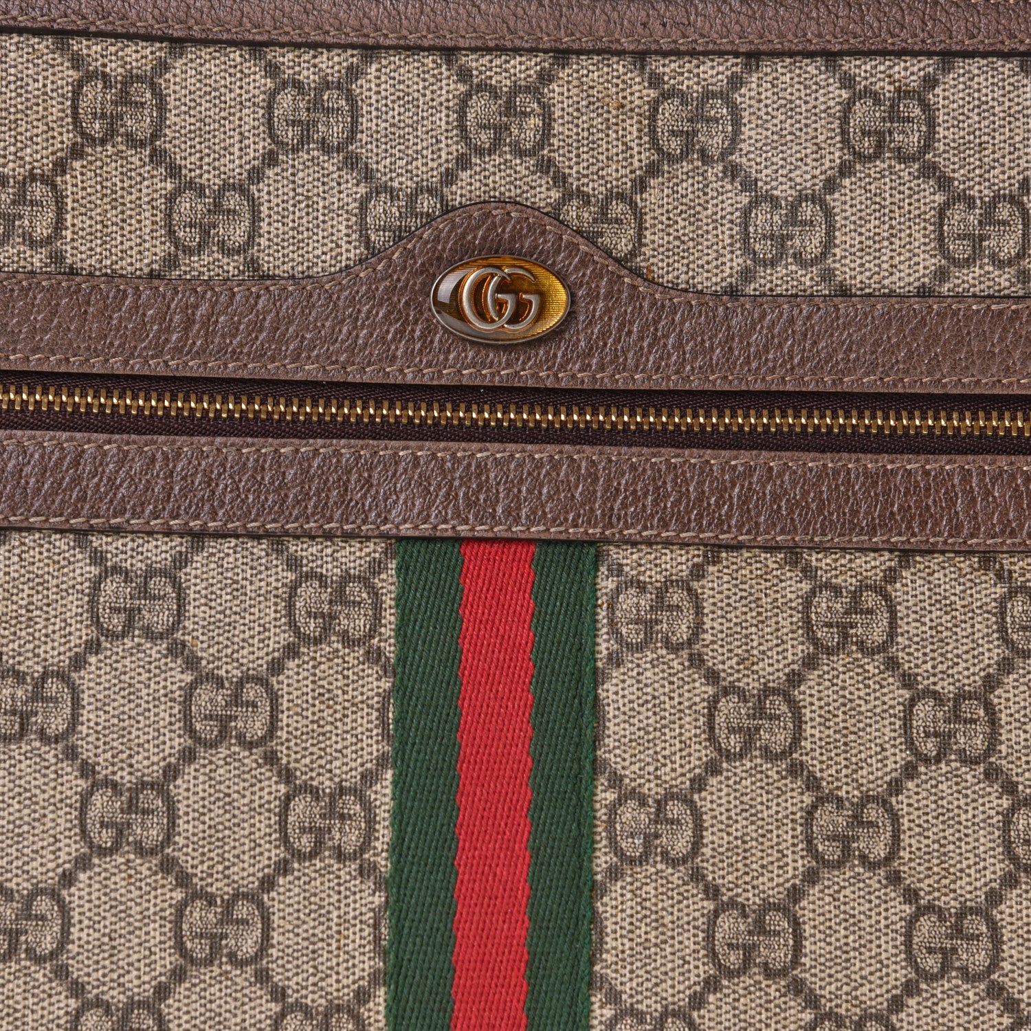 Gucci GG Supreme Monogram Large Ophidia Pouch Clutch Brown 9 of 13