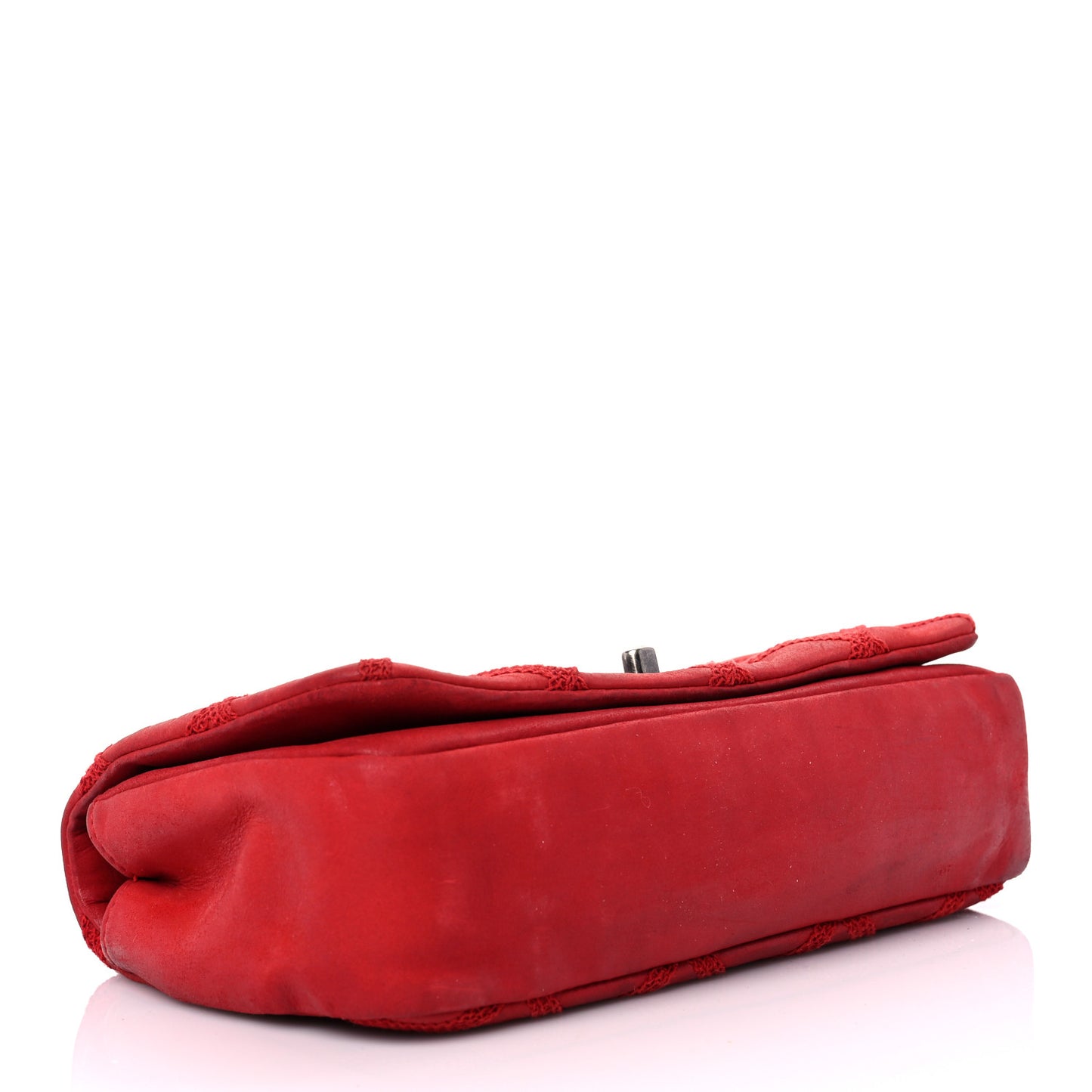 Iridescent Calfskin Diamond Stitch Small Flap Red