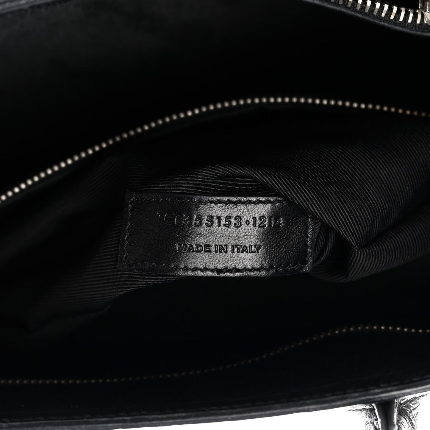 Calfskin Crocodile Embossed Small Sac de Jour Black