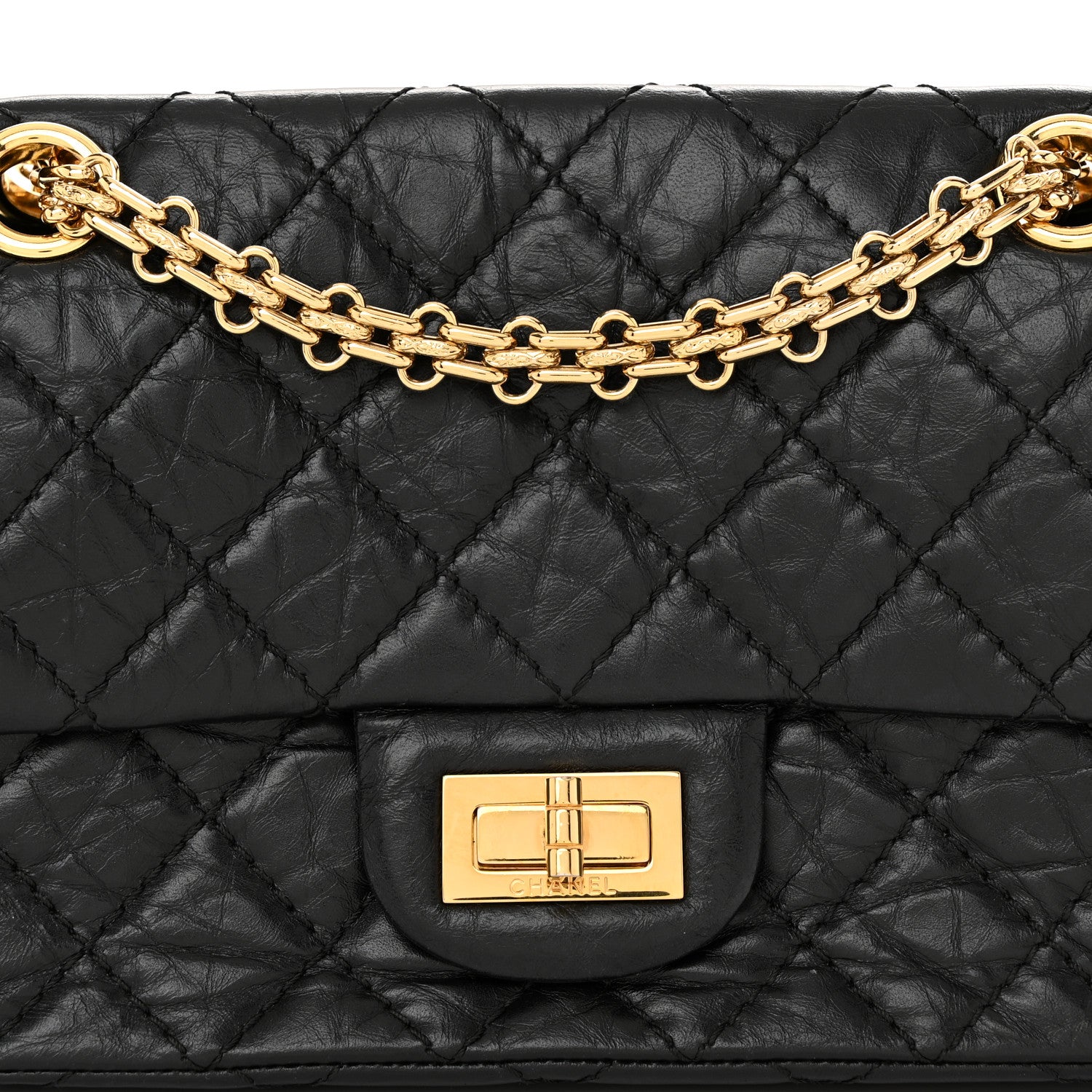 Chanel Aged Calfskin Quilted 2.55 Reissue Mini Flap Black 8 of 10
