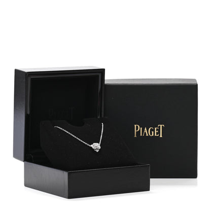 Piaget 18K White Gold Diamond .23ctw Rose Pendant Necklace 5 of 5
