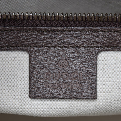 Gucci GG Supreme Monogram Textured Calfskin Web Medium Ophidia Slip Handle Tote Beige Ebony New Acero 6 of 9