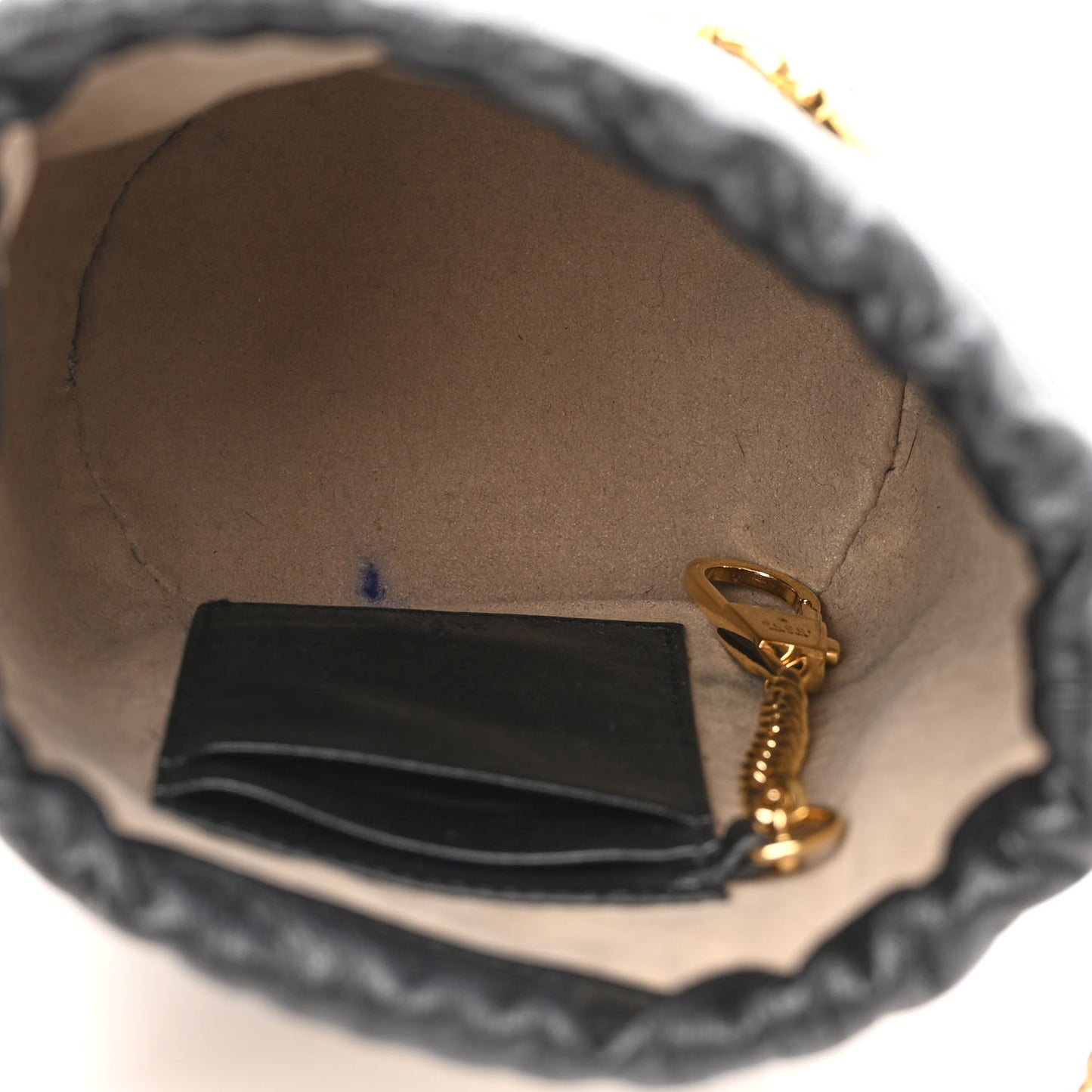 Calfskin Diagonal Striped Mini Zumi Bucket Bag Black Beige