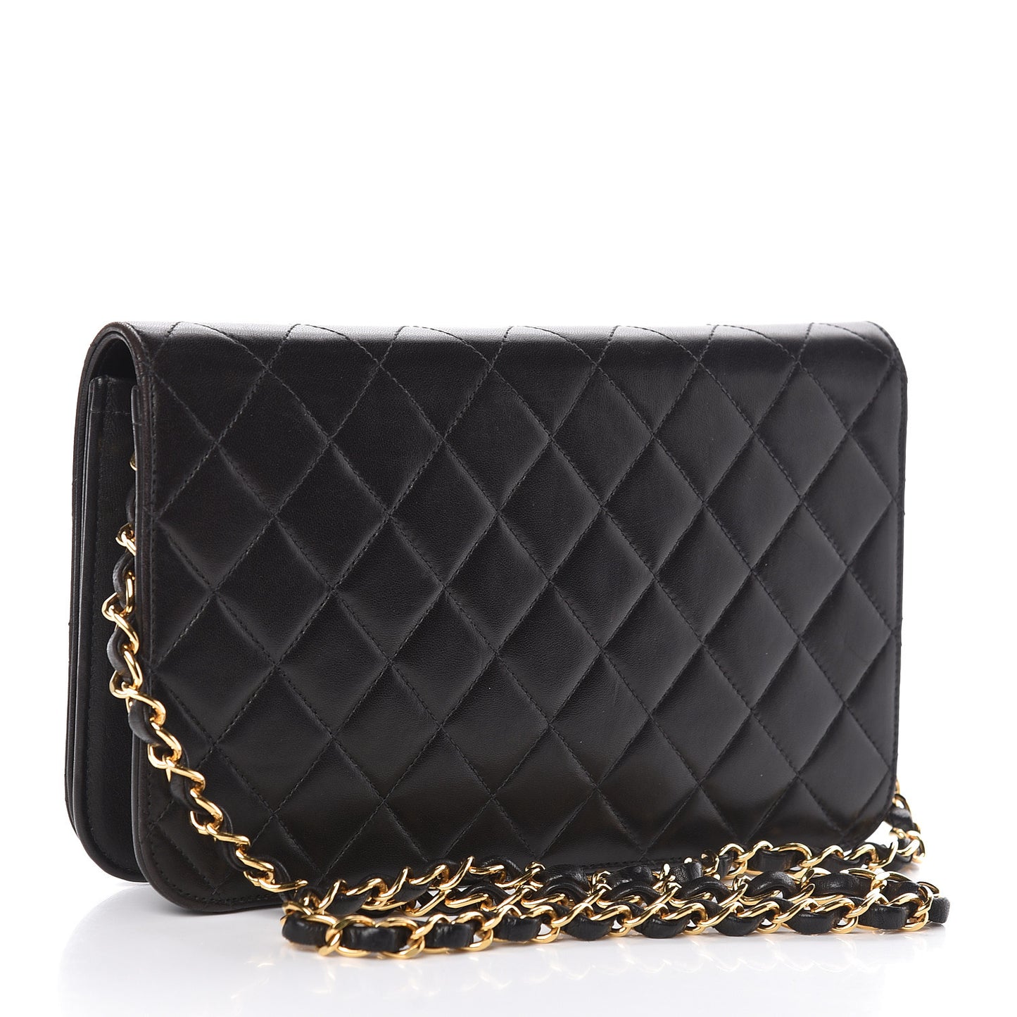 Lambskin Quilted Small Single Flap Black