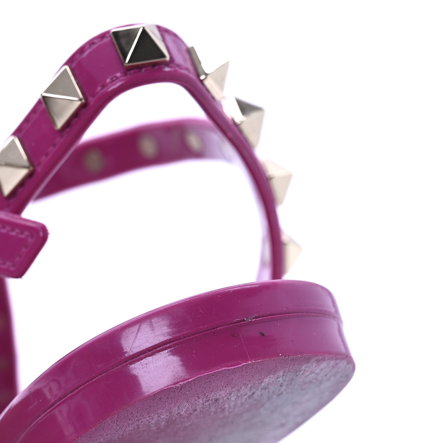Valentino Garavani PVC Jelly Rockstud Caged Flat Thong Sandals 38 Blossom 12 of 12