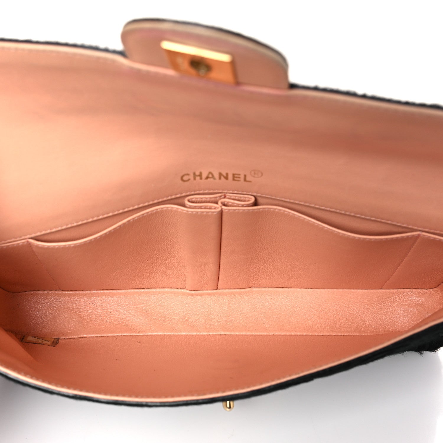 Chanel Pony Hair CocoDouble East West Flap Black Rose 5 of 9