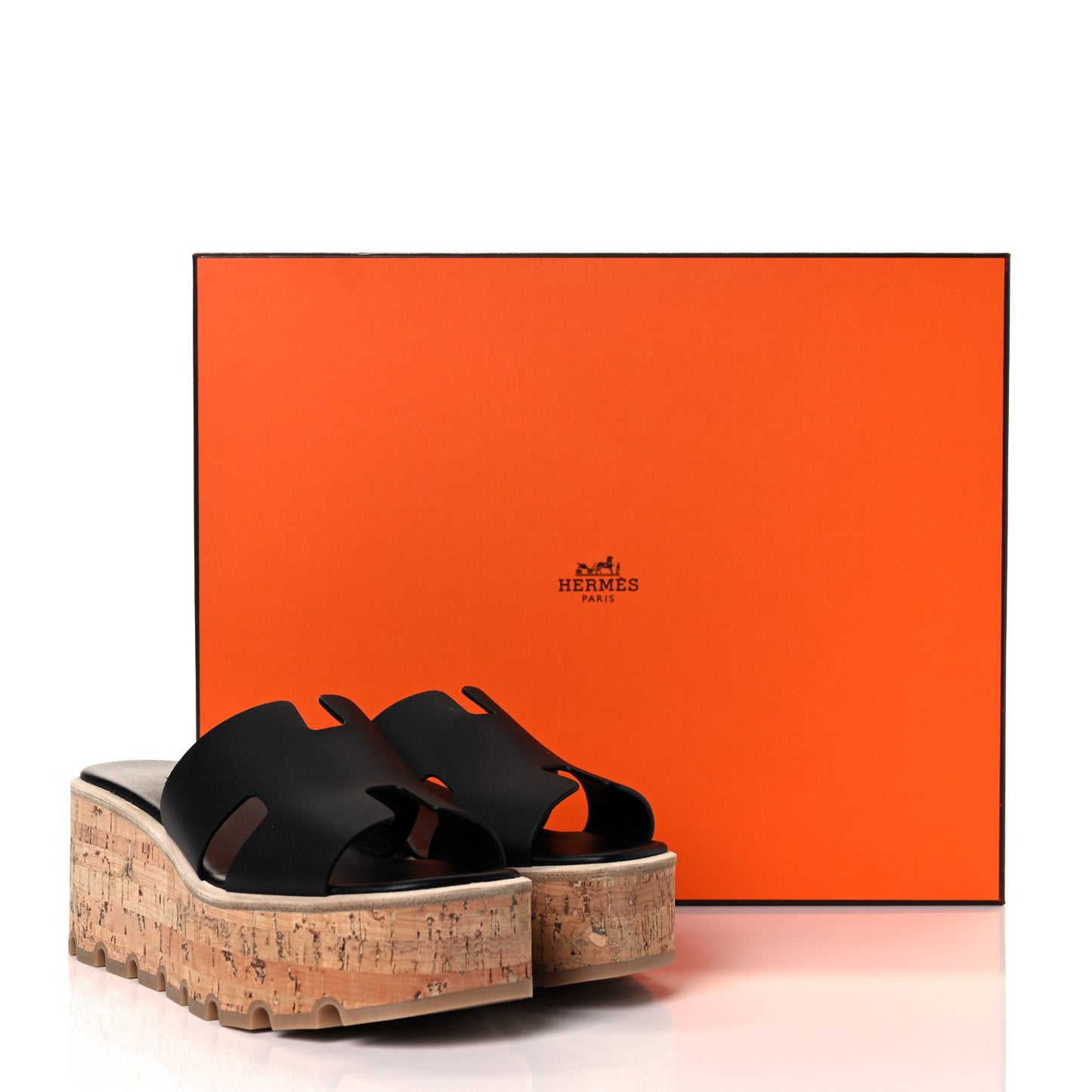 Calfskin Cork Eze 30 Sandals 37 Black