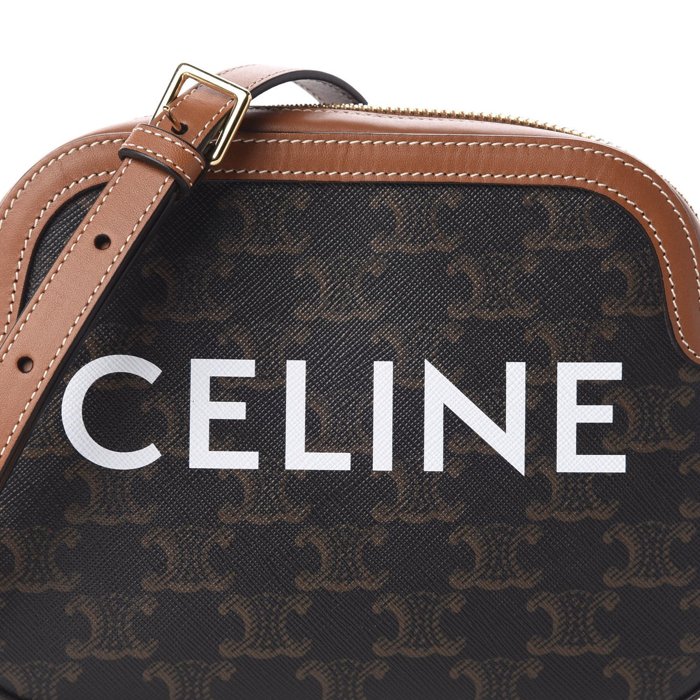 Triomphe Canvas Small Camera Bag Tan