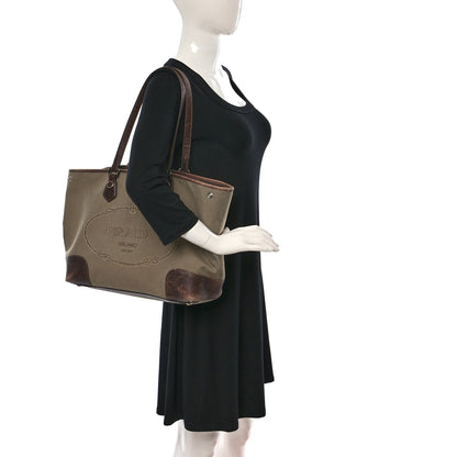 Prada Jacquard Logo Tote Corda Moro 2 of 9