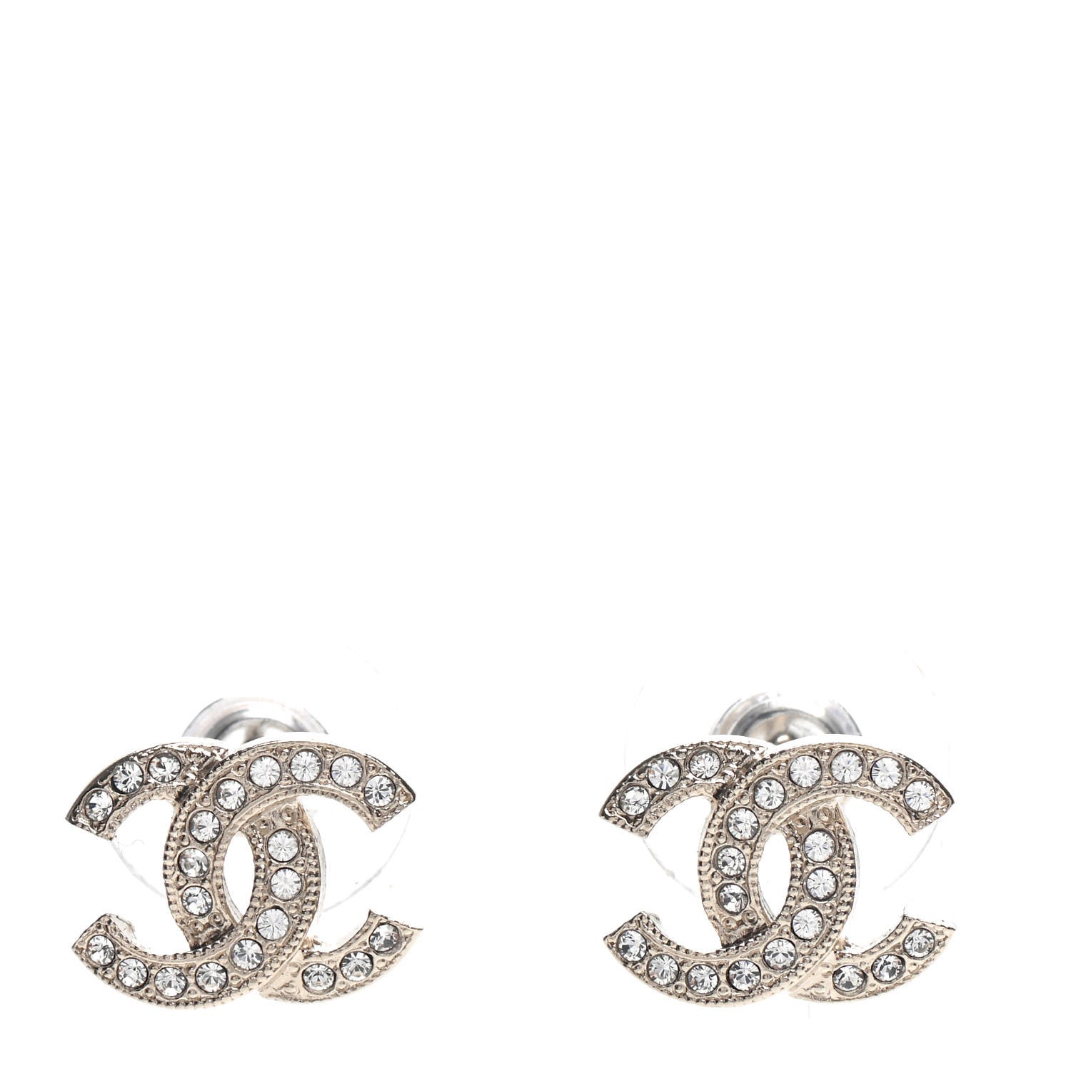 Chanel Crystal Mini Timeless CC Earrings Gold 1 of 5