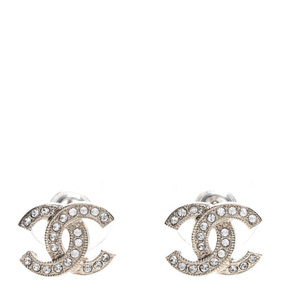 Chanel Crystal Mini Timeless CC Earrings Gold 1 of 5