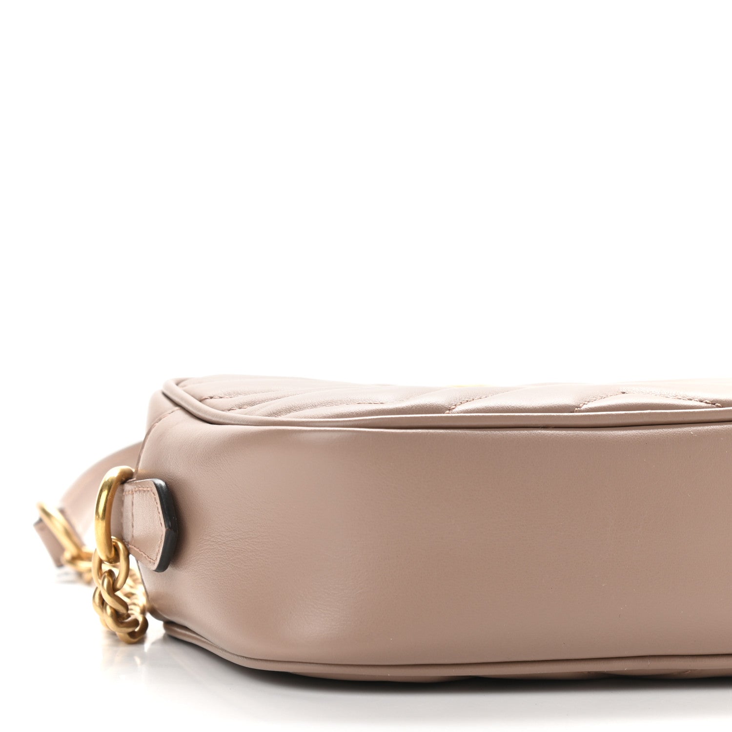Gucci Calfskin Matelasse Mini GG Marmont Chain Shoulder Bag Porcelain Rose 8 of 9