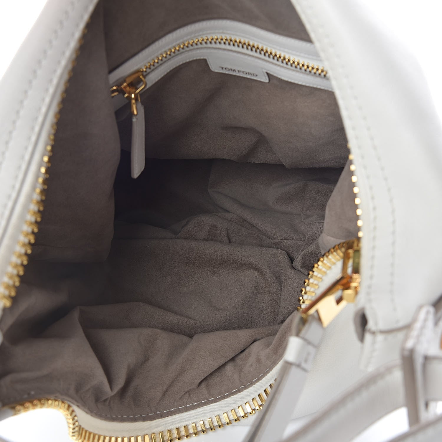 Tom Ford Calfskin Zip Hobo White 5 of 9