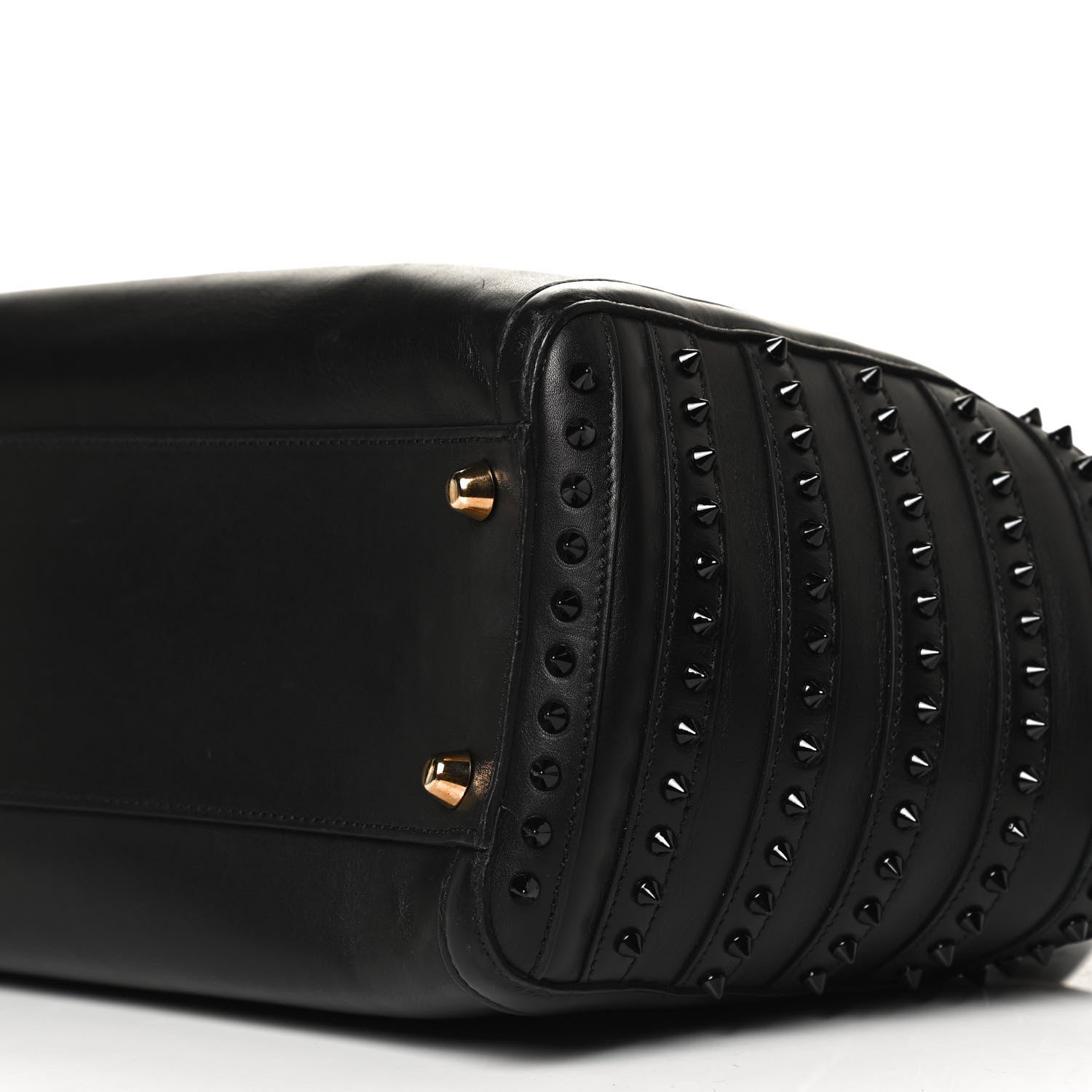 Christian Louboutin Calfskin Spikes Farida Bowler Bag Black 10 of 13