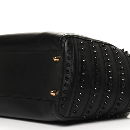 Christian Louboutin Calfskin Spikes Farida Bowler Bag Black 10 of 13