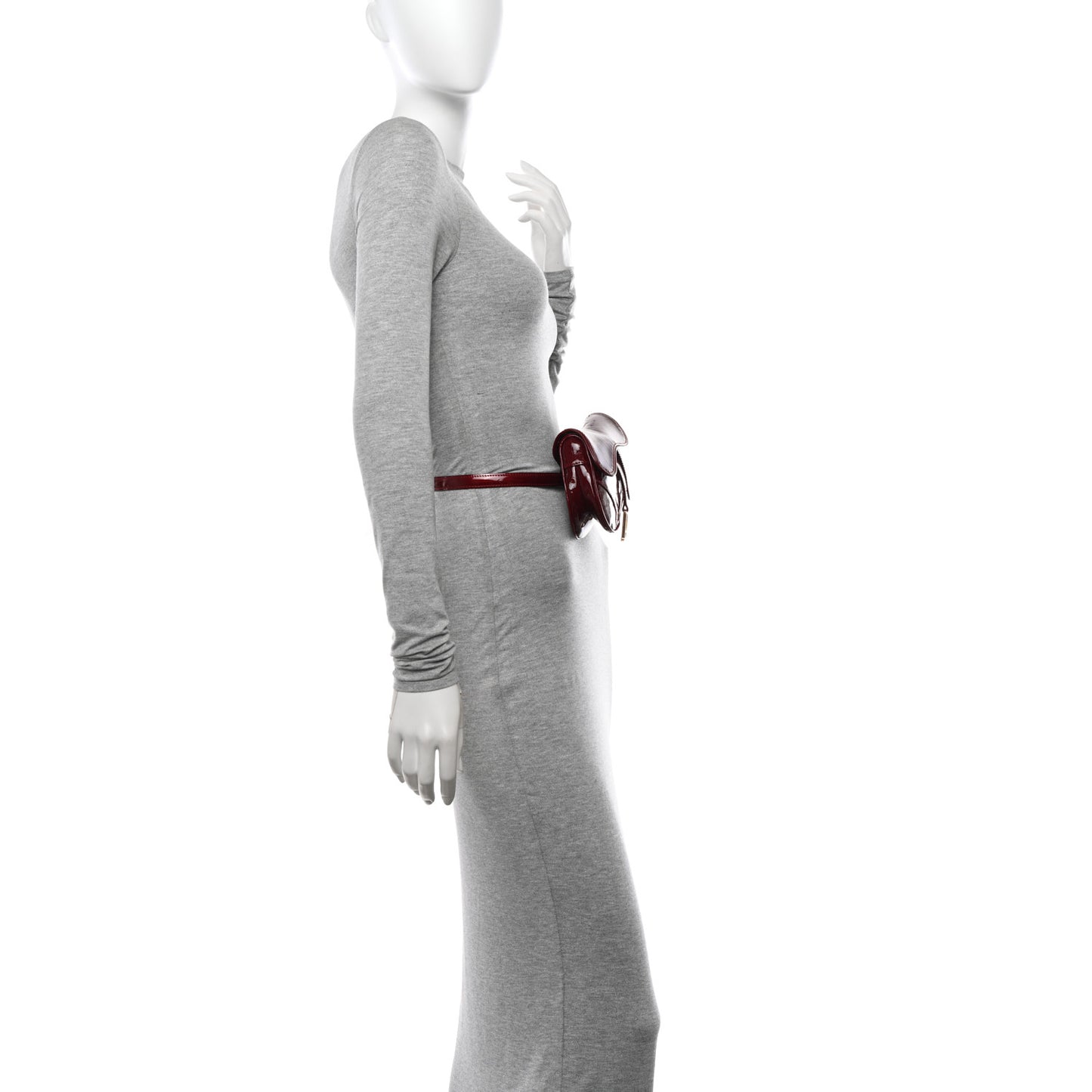 Patent Diorissimo Saddle Belt Bag Dark Red