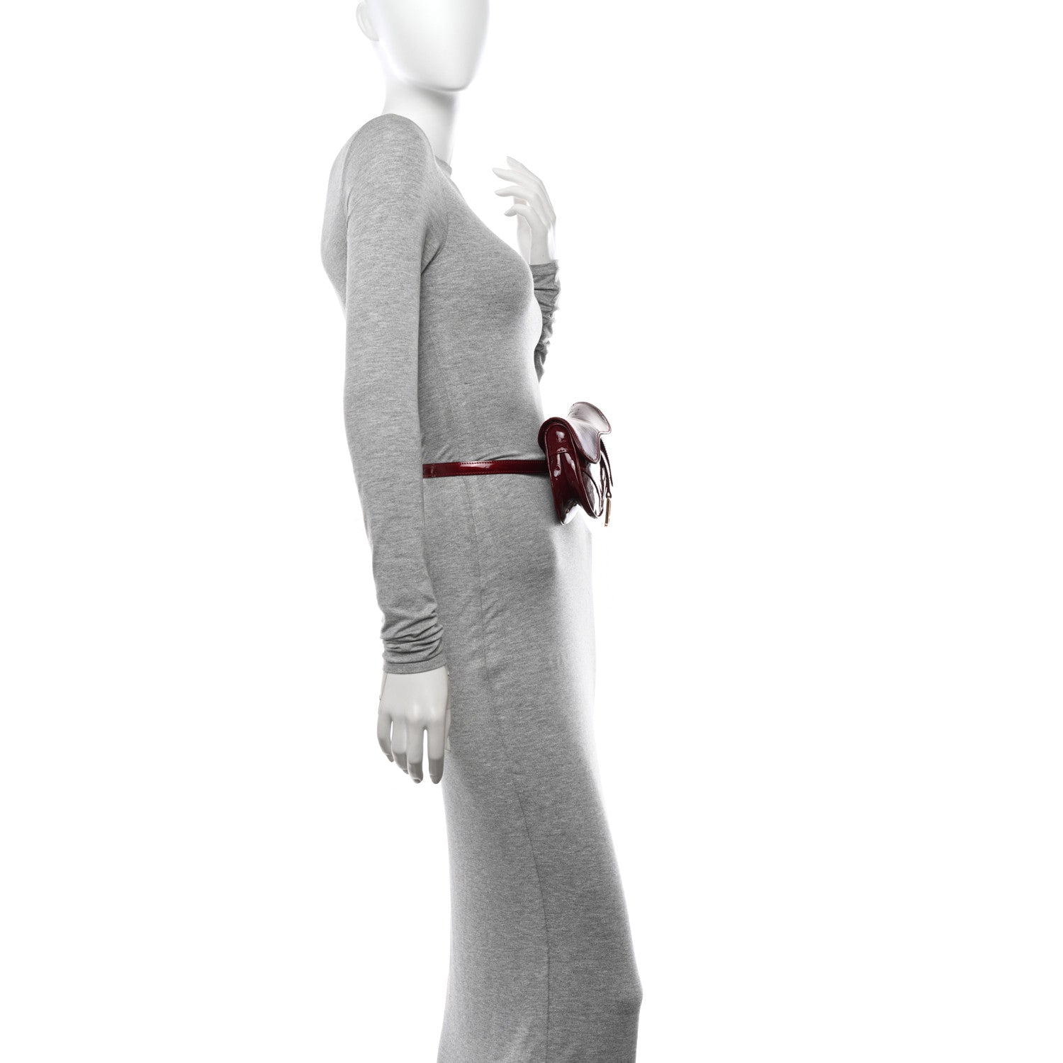 Christian Dior Patent Diorissimo Saddle Belt Bag Dark Red 2 of 10