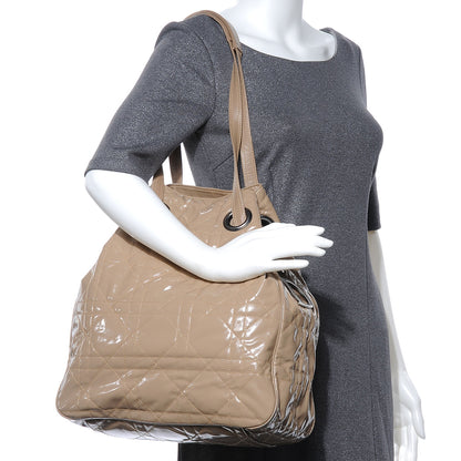 Christian Dior Vinyl Cannage Drawstring Tote Beige 2 of 7