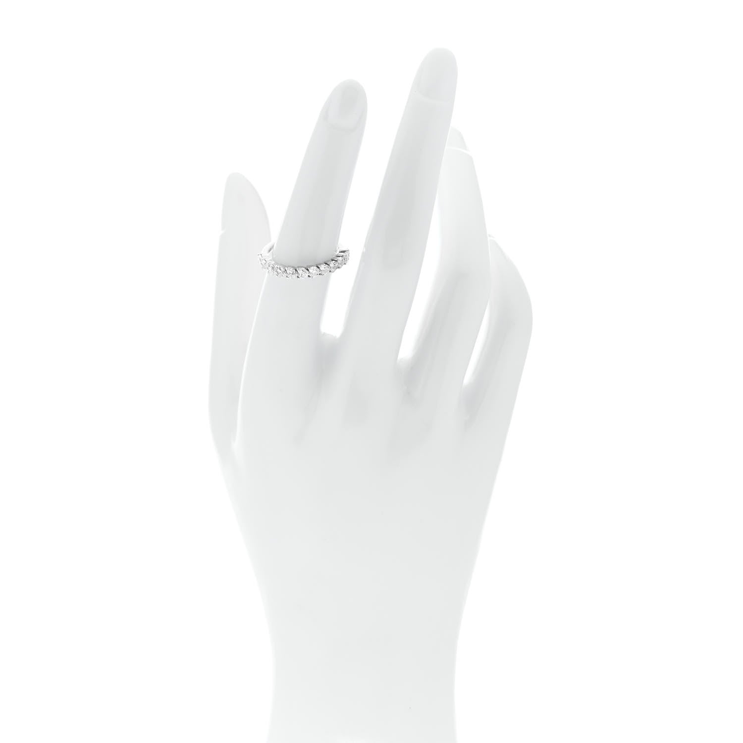 Parker & West by FASHIONPHILE 18K White Gold Diamond 1.00ct Heart Cut Half Eternity Band Ring 53 6.25 2 of 10