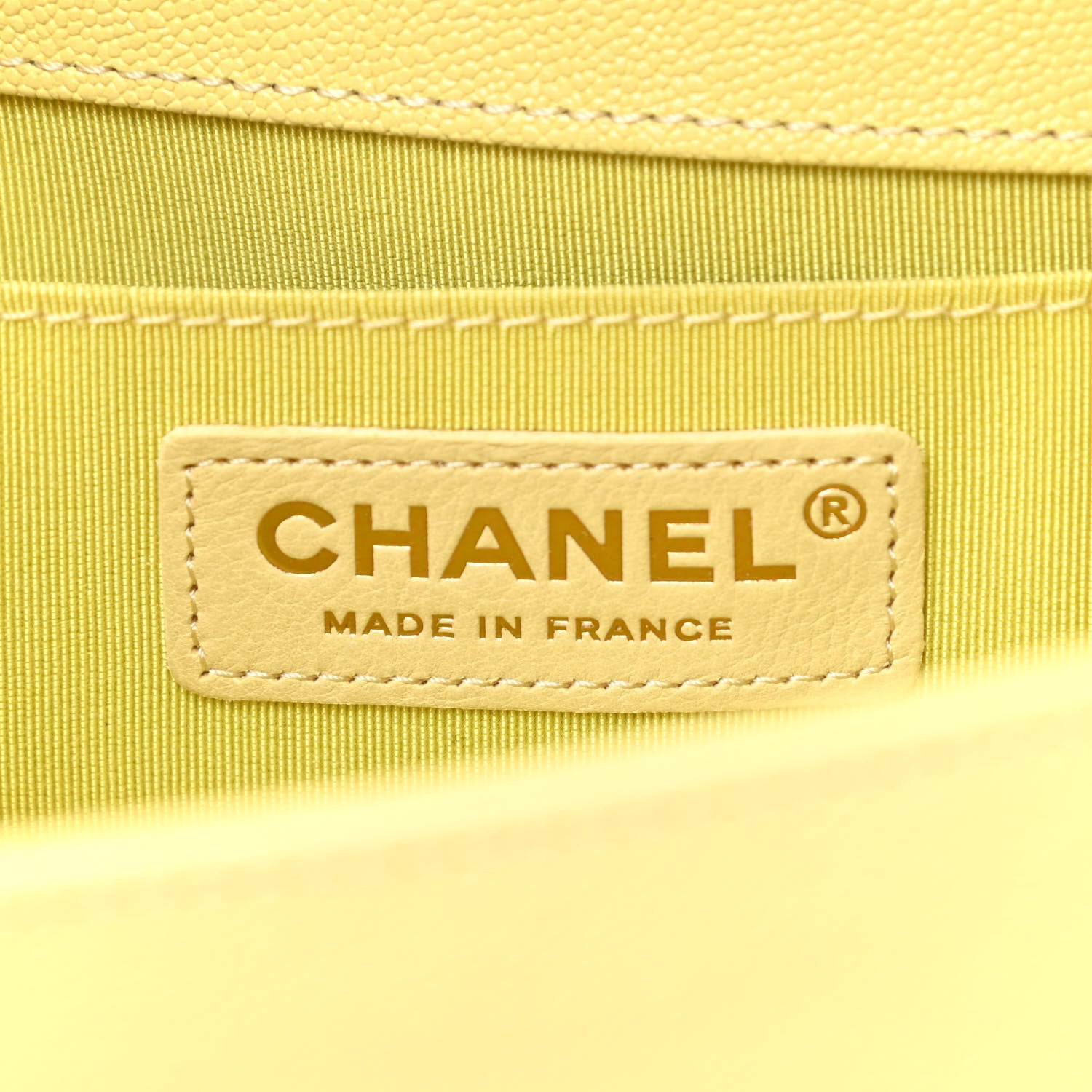 Chanel Caviar Chevron Quilted Small Boy Flap Yellow 6 of 9