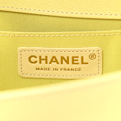 Chanel Caviar Chevron Quilted Small Boy Flap Yellow 6 of 9
