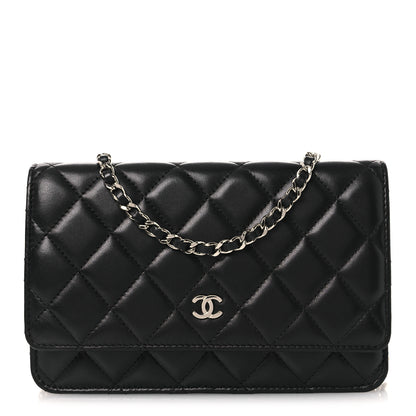 Chanel Lambskin Quilted Wallet On Chain WOC Black 1 of 22