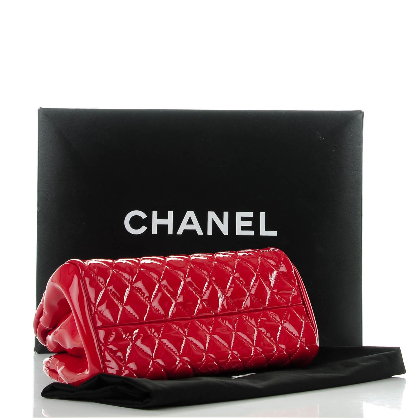 Patent Quilted Small Just Mademoiselle Bowling Bag Red