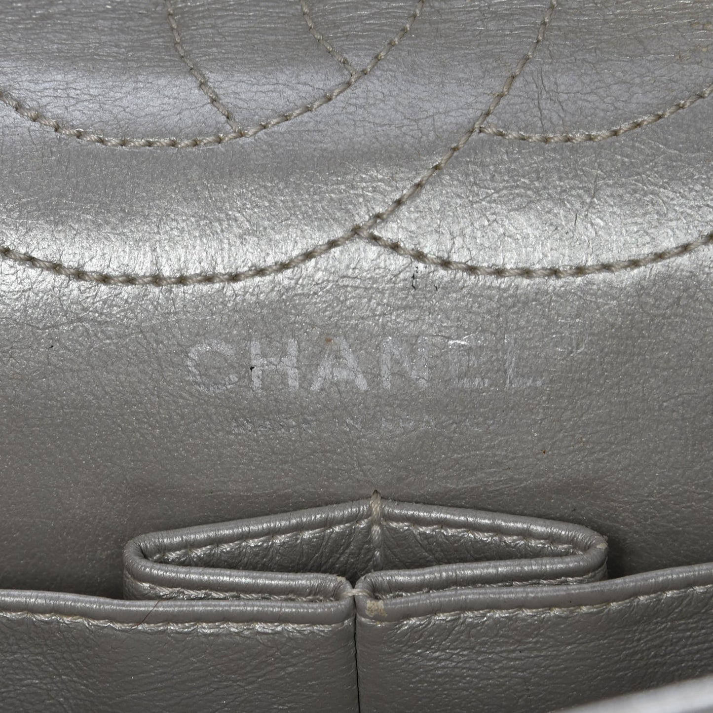 Metallic Aged Calfskin Quilted 2.55 Reissue 226 Flap Silver