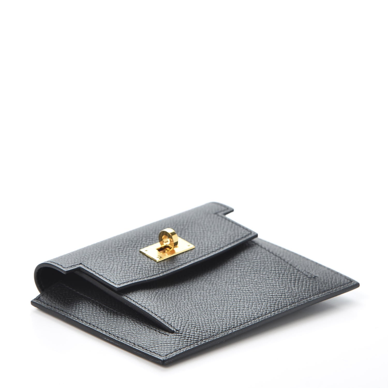 Hermes Epsom Kelly Pocket Compact Wallet Black 3 of 8