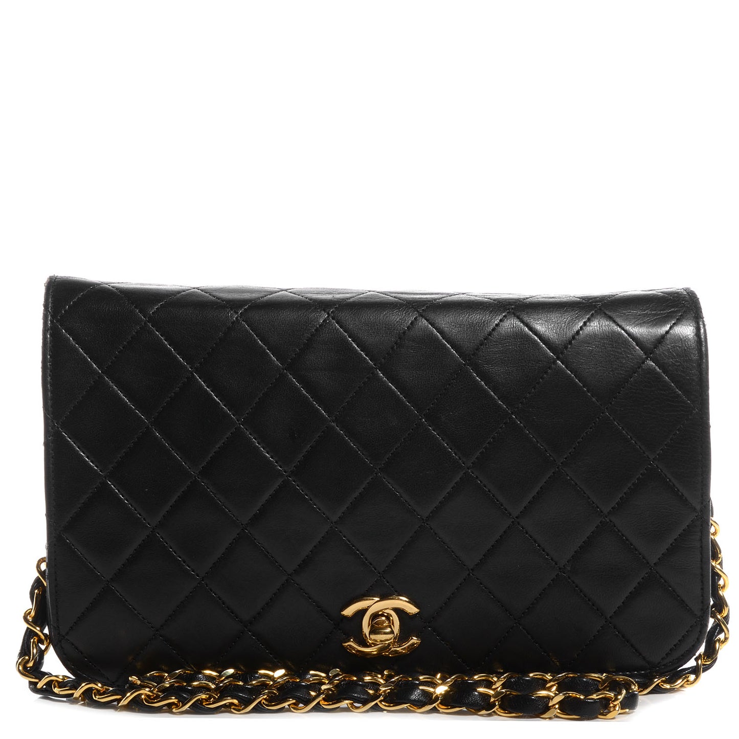 Lambskin Quilted Small Flap Bag Black