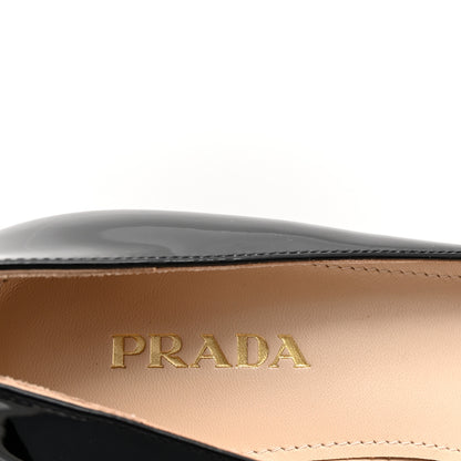 Prada Vernice Pointed Toe 50mm Bow Pumps 38 Black 8 of 10
