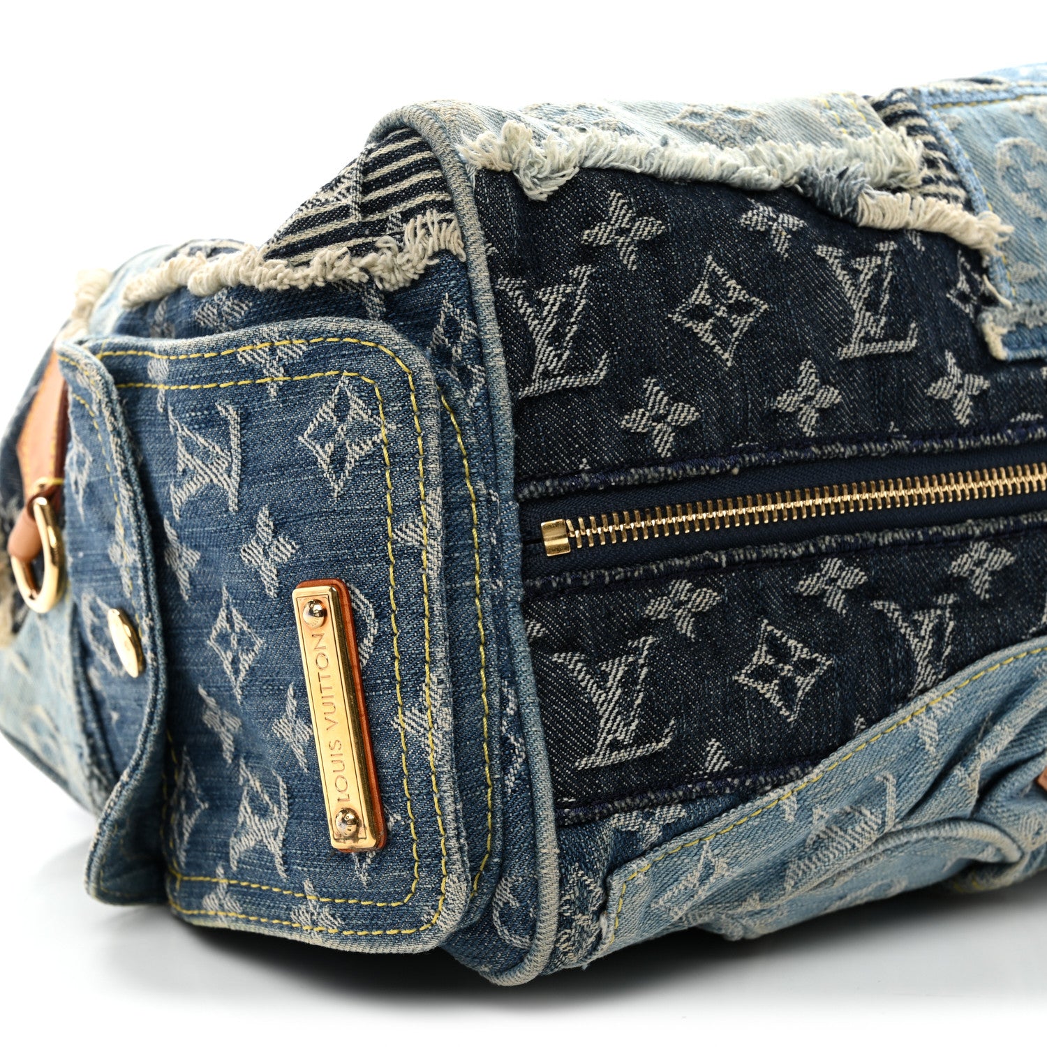 Louis Vuitton Denim Patchwork Speedy 30 Blue 9 of 14