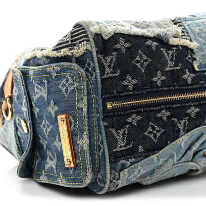 Louis Vuitton Denim Patchwork Speedy 30 Blue 9 of 14