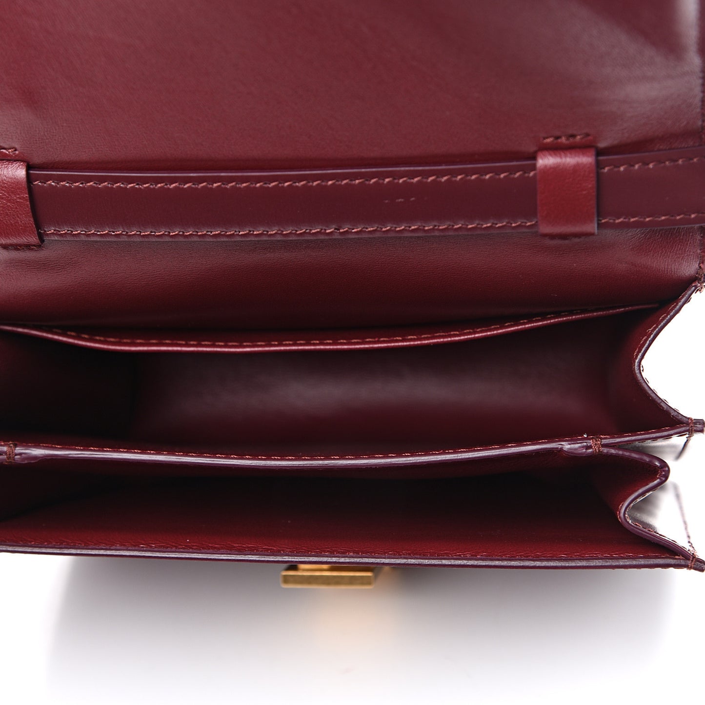 Box Calfskin Teen Classic Box Flap Bag Burgundy