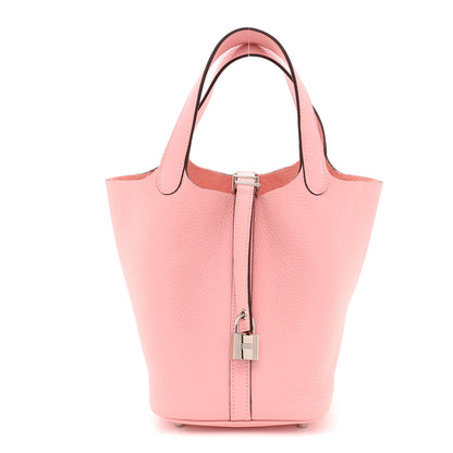 Hermes Taurillon Clemence Picotin Lock 18 PM Rose Sakura 1 of 11