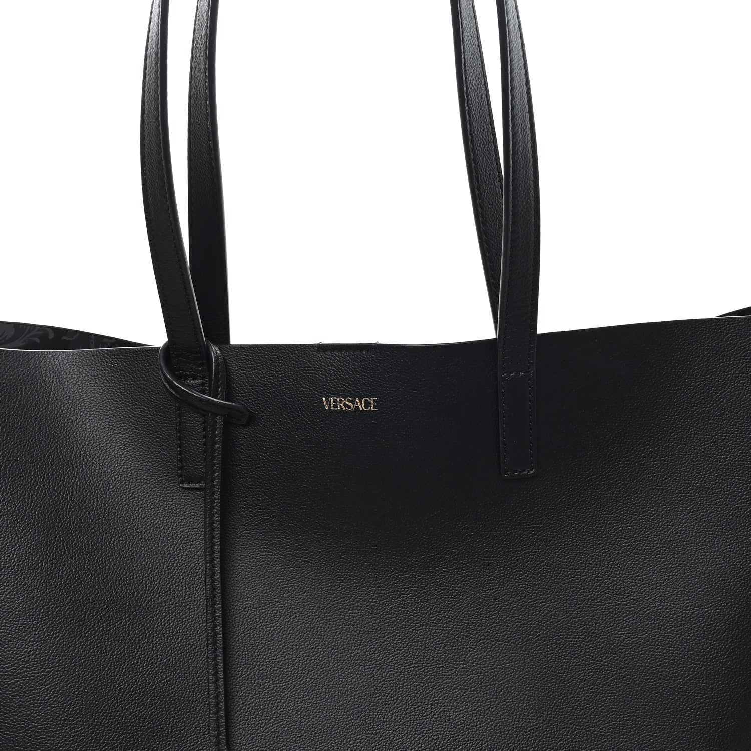 Versace Calfskin Virtus Tote Black 8 of 10