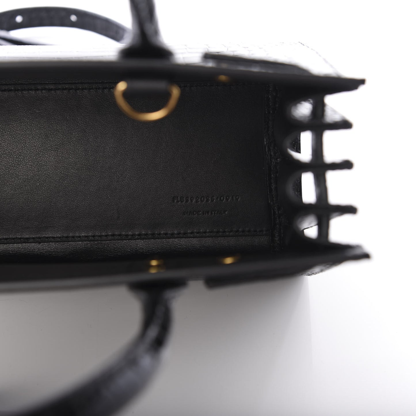 Calfskin Crocodile Embossed Nano Sac De Jour Black