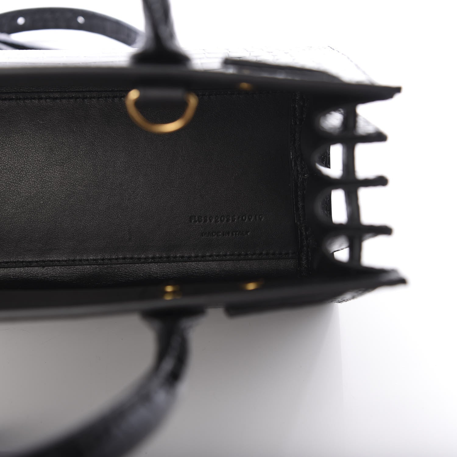 Saint Laurent Calfskin Crocodile Embossed Nano Sac De Jour Black 7 of 10