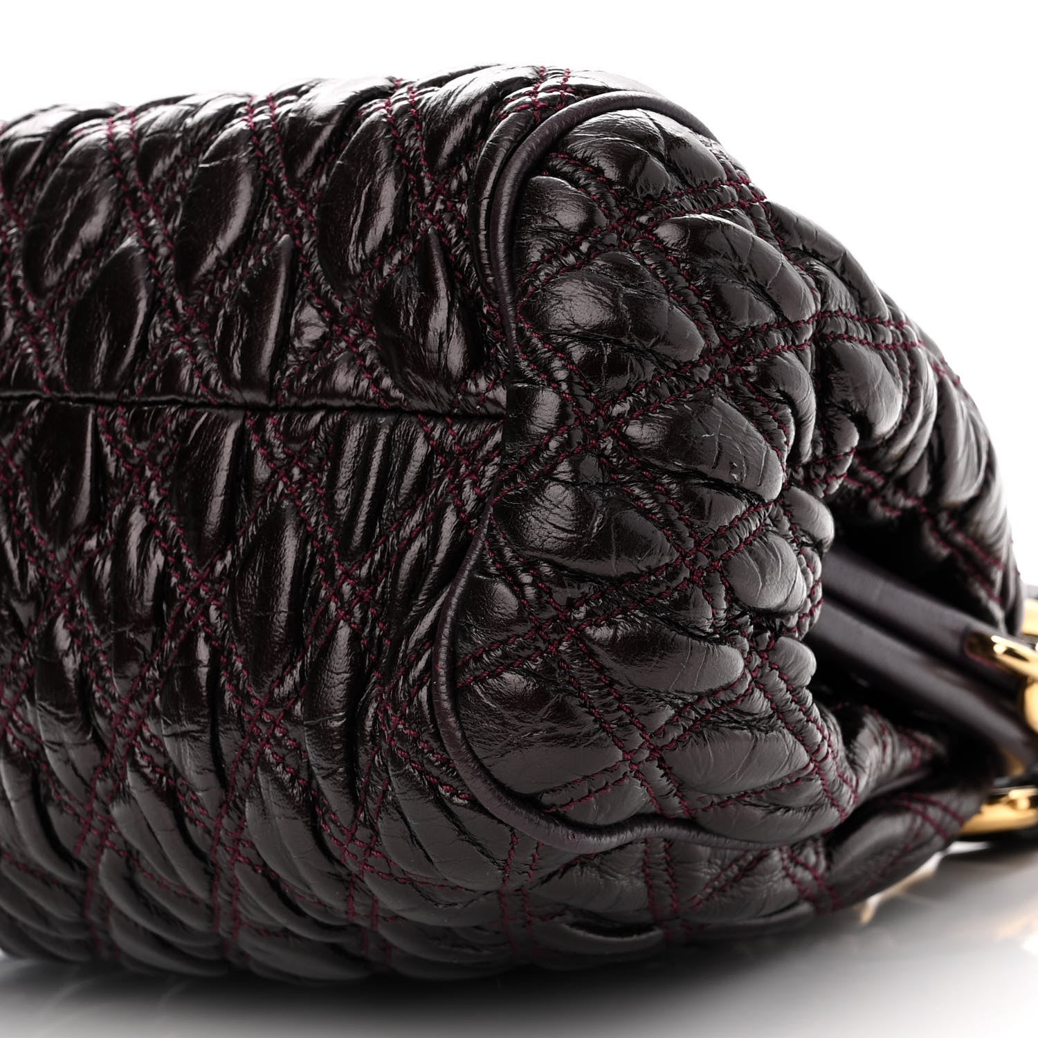 Marc Jacobs Metallic Calfskin Quilted The Kid Stam Plum 10 of 10