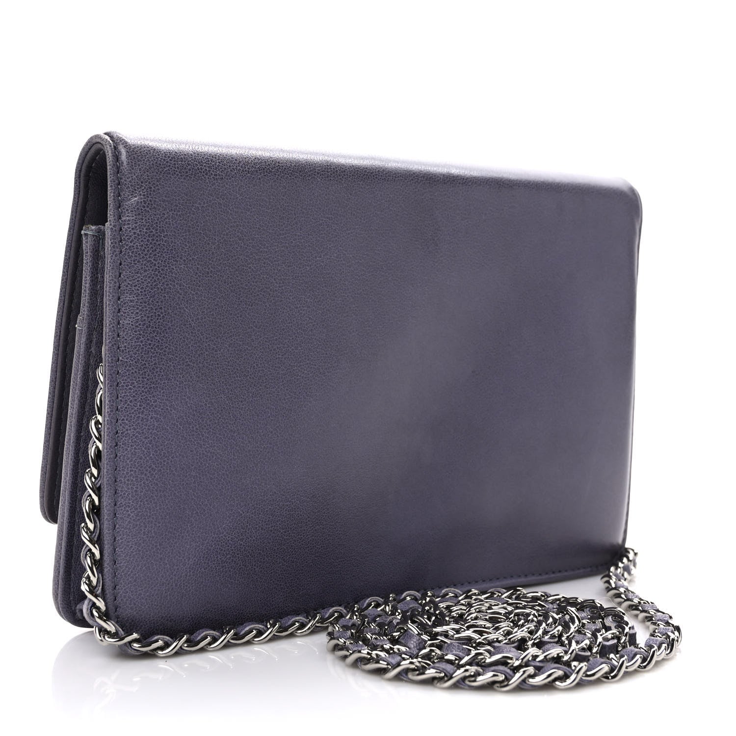 Chanel Lambskin Timeless CC Wallet on Chain WOC Light Purple 3 of 10