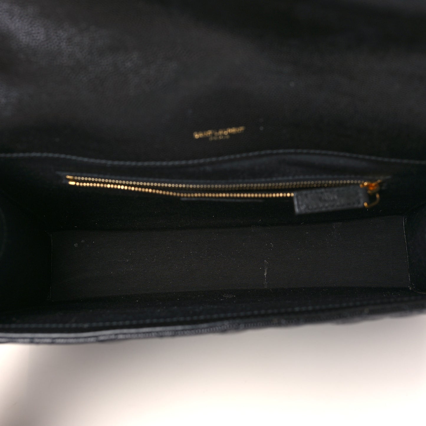 Grain De Poudre Textured Mixed Matelasse Large Triquilt Monogram Satchel Black
